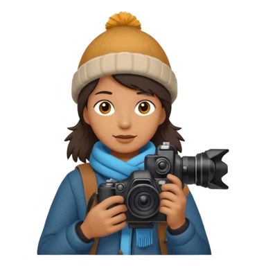 fotographer with winter clothes sticker
