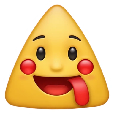 laughing emoji with a red triangle covering the lower half of the face, blending both symbols into one expressive emoji sticker