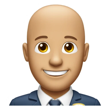 Bald smiling flight attendant guy in his 50’s sticker