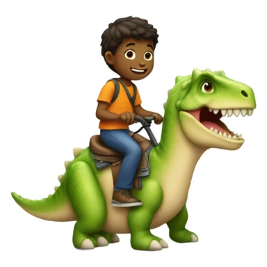 Boy riding dinosaur sticker