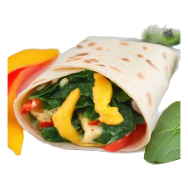 scrambled egg bell pepper spinach tortilla wrap sticker