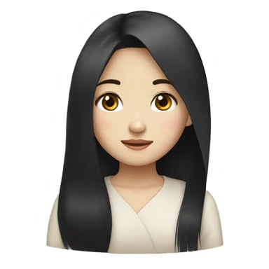 Vietnamese korean girl with long black hair sticker