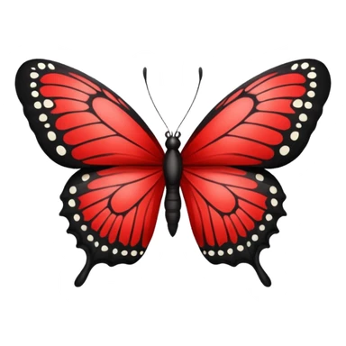 Red and black butterfly sticker