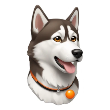 husky brown with a cat with 3 dot orange black and white sticker