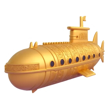 ancient Anunnaki golden submarine underwater with cuneiform carvings and ornate details sticker