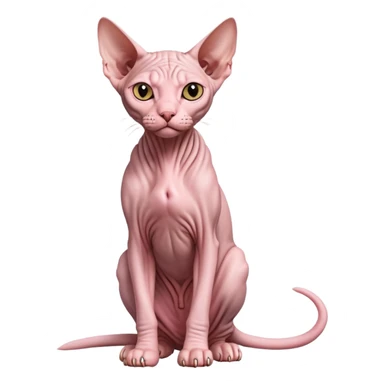 sphynx hairless cat full body sitting sticker