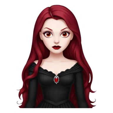 Vampira with long dark red hair sticker