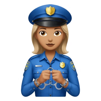 police woman holding hand cuffs sticker