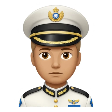 a serious realistic Finnish soldier in a white military uniform sticker
