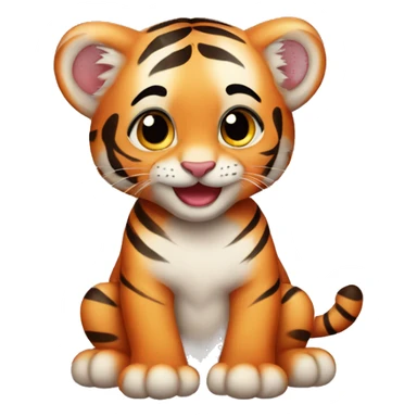 Baby tiger in love sticker