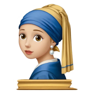 Girl with a Pearl Earring painting with frames sticker
