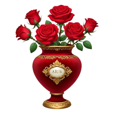 Roses in a vintage vase sticker