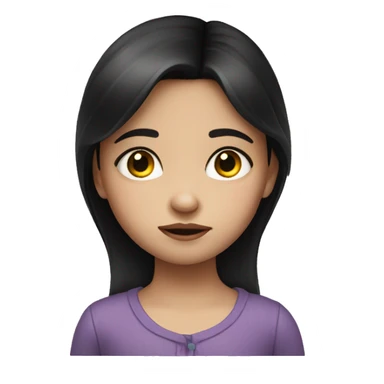 a little girl with dark hair and fair skin with a tear in her eye  sticker