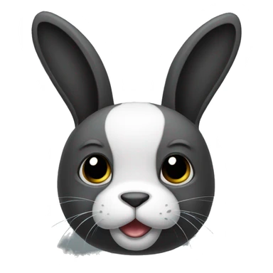 Black bunny white chest, snout and forehead sticker