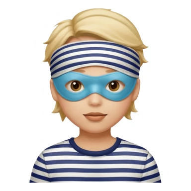A theif robber emoji,Stripped shirt.eye mask. sticker