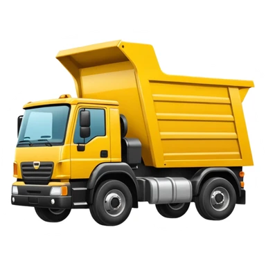 Draw a yellow dump truck with an open bed sticker
