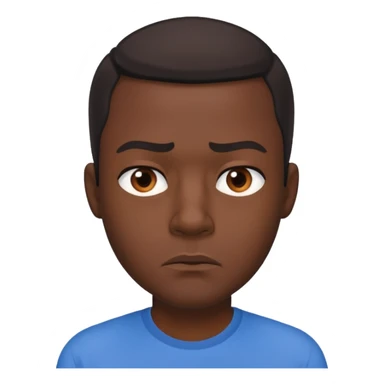 dark-skinned male in blue shirt staring with contempt sticker