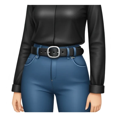 black leather belt in girls hand do not show face sticker