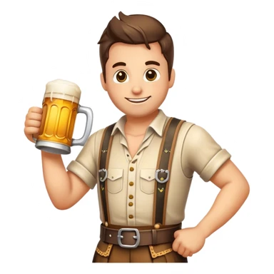 Cinematic Realistic Oktoberfest Pop Culture Emoji, depicting a vibrant celebration with beer, music, and traditional costumes rendered with dynamic textures and festive lighting. sticker