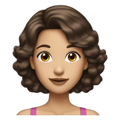 Pretty woman alluring smile dark brown hair  sticker