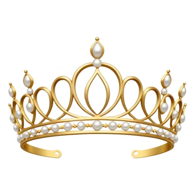 dainty gold tiara with pearls sticker