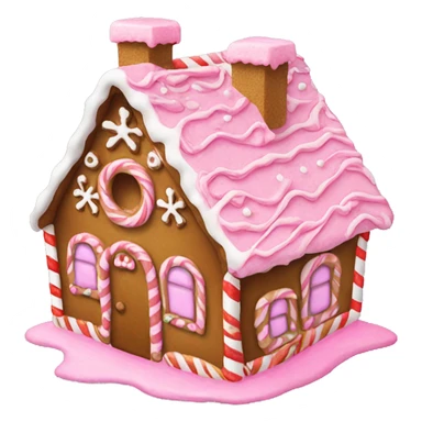 Christmas gingerbread house with pink frosting sticker
