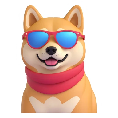 shiba inu, with sun glasses sticker