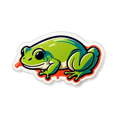 Vomiting frog sticker