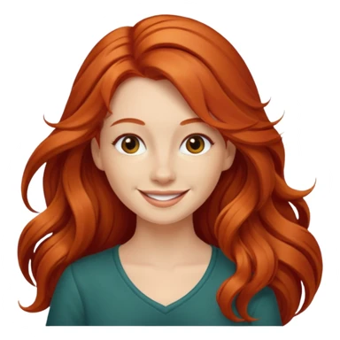 Profesora joven, sonrriente cabello rojizo y de pelo largo  sticker