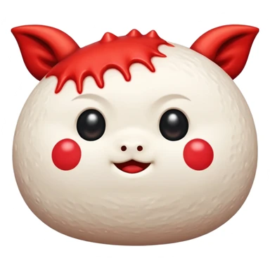 Un mochi japonés con cuernos y rabo de diablo  sticker