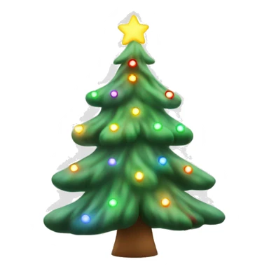  actual white fir christmas tree isolated. With Christmas lights sticker