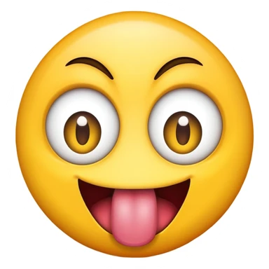 emoji with crazy wide eyes and tounge sticking out sticker