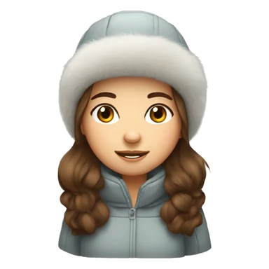 brown hair girl in big ushanka sticker