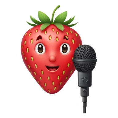 strawberry front the mic sticker