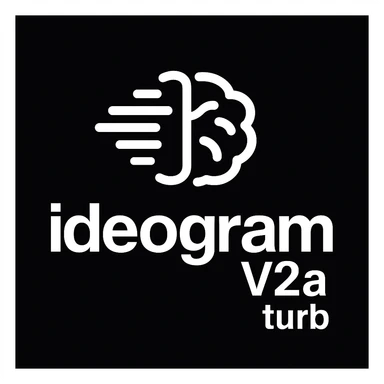 recreate this logo with text of "ideogram V2a turb", MAKE IT FIT IN SQAURE  sticker