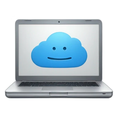 laptop whith connect in blue sticker