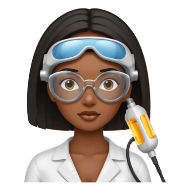 black girl doing laser hair removal sticker