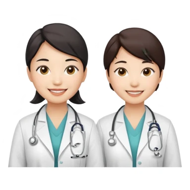 two women asian medical doctors sticker
