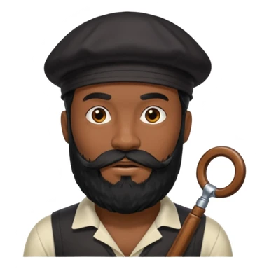 Black beard in one piece sticker