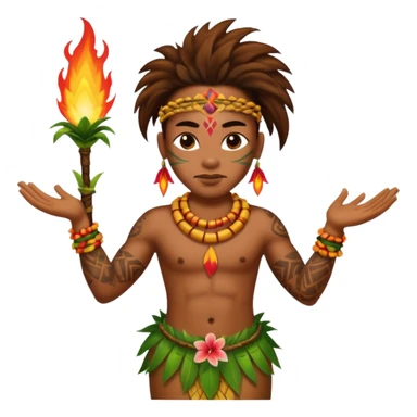 hawaiian fire dancer with tattoos sticker