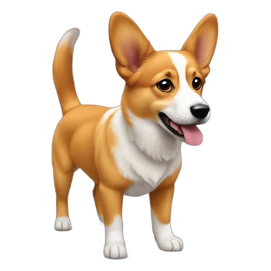 Black nose but full Orange furr and corgi East european village dog mix puppy with small leggs with ears down like a jack russel sticker
