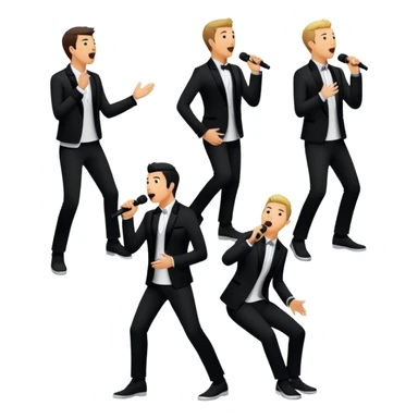 Five silhouettes of singing guys for 'I Want It That Way' by Backstreet Boys sticker