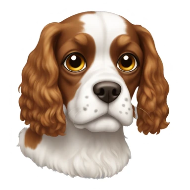 White and brown cavalier dog sticker