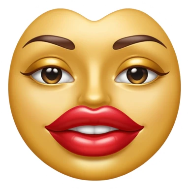 A seductive pair of slightly parted lips emoji made of liquid silver chrome, smooth glossy metallic surface, soft sensual curves, subtle reflections, luxury sexy aesthetic, minimal iOS emoji style, centered composition, clean white background, soft studio lighting, no text sticker
