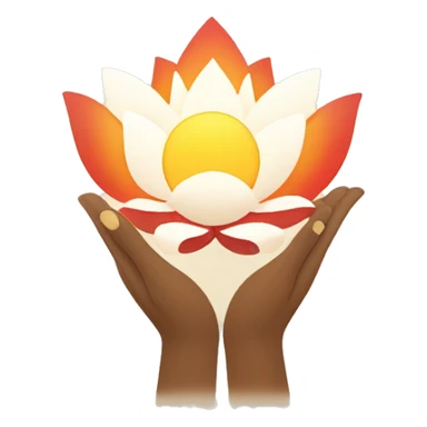 rising sun with welcoming arms and lotus flower sticker