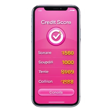 pink credit score check sticker
