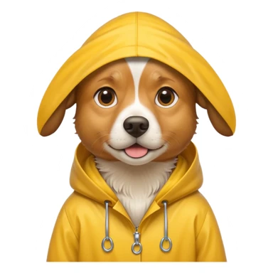 dog in yellow rain coat over head



 sticker