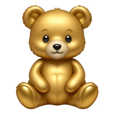 gold tedy bear sticker