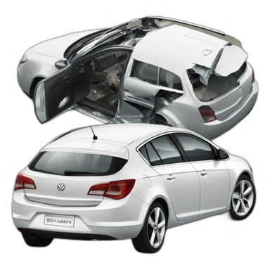 Opel astra j 2011 hatchback accident witb a volkswagen passat b6 2010 sedan sticker