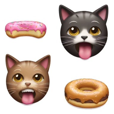"cat eating donut" sticker